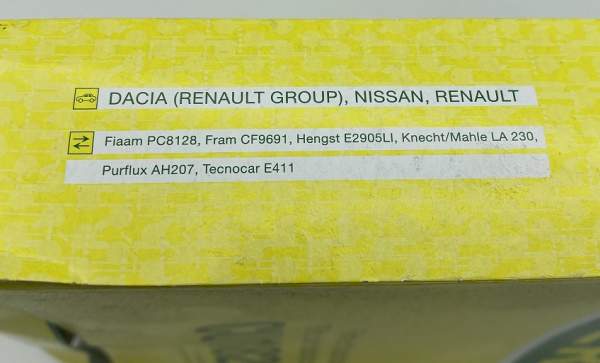 Innenraumfilter MANN CU1829 Renault; Dacia, Lada, Nissan